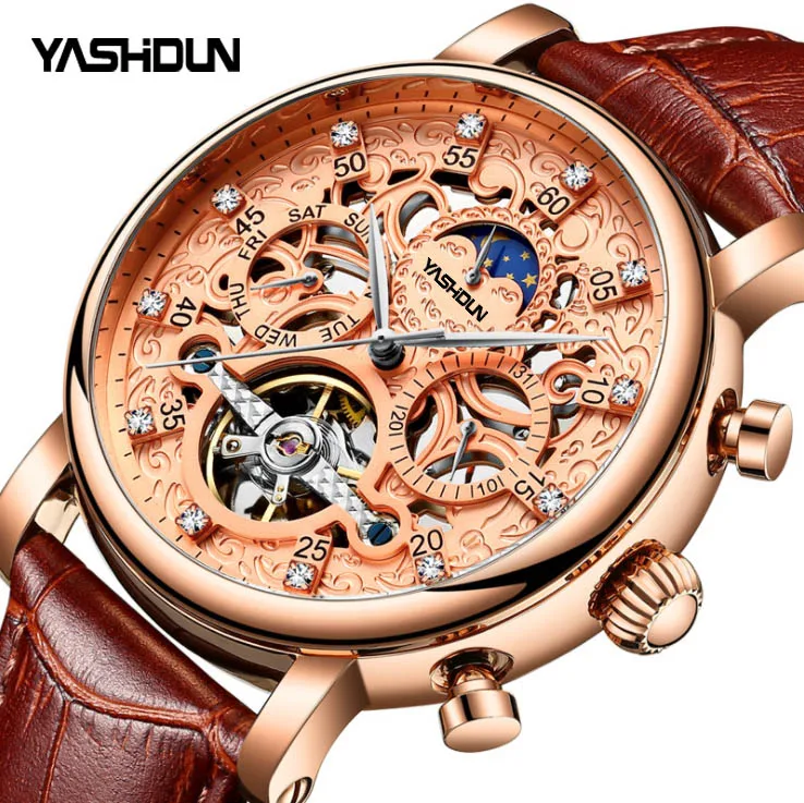

Top Automatic Mechanical Watch Men's Watches Original Mechanical Watch for Men Luxury Skeleton Flywheel Waterproof Watch Men