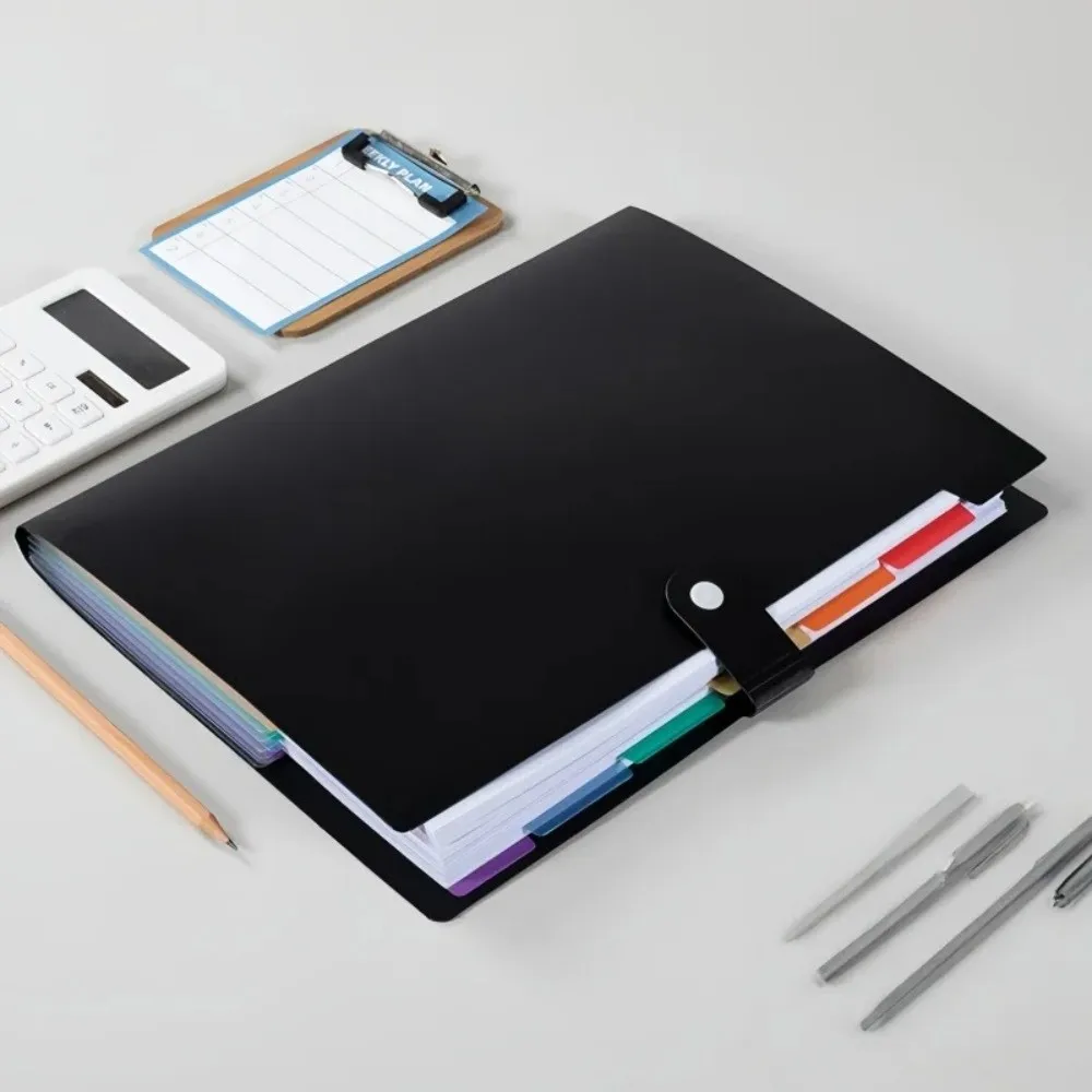 

7-compartment A4 Classification File Bag Desktop Organizer Multi-layer Accordion Case Data Compilation Book Colorful PP Folder