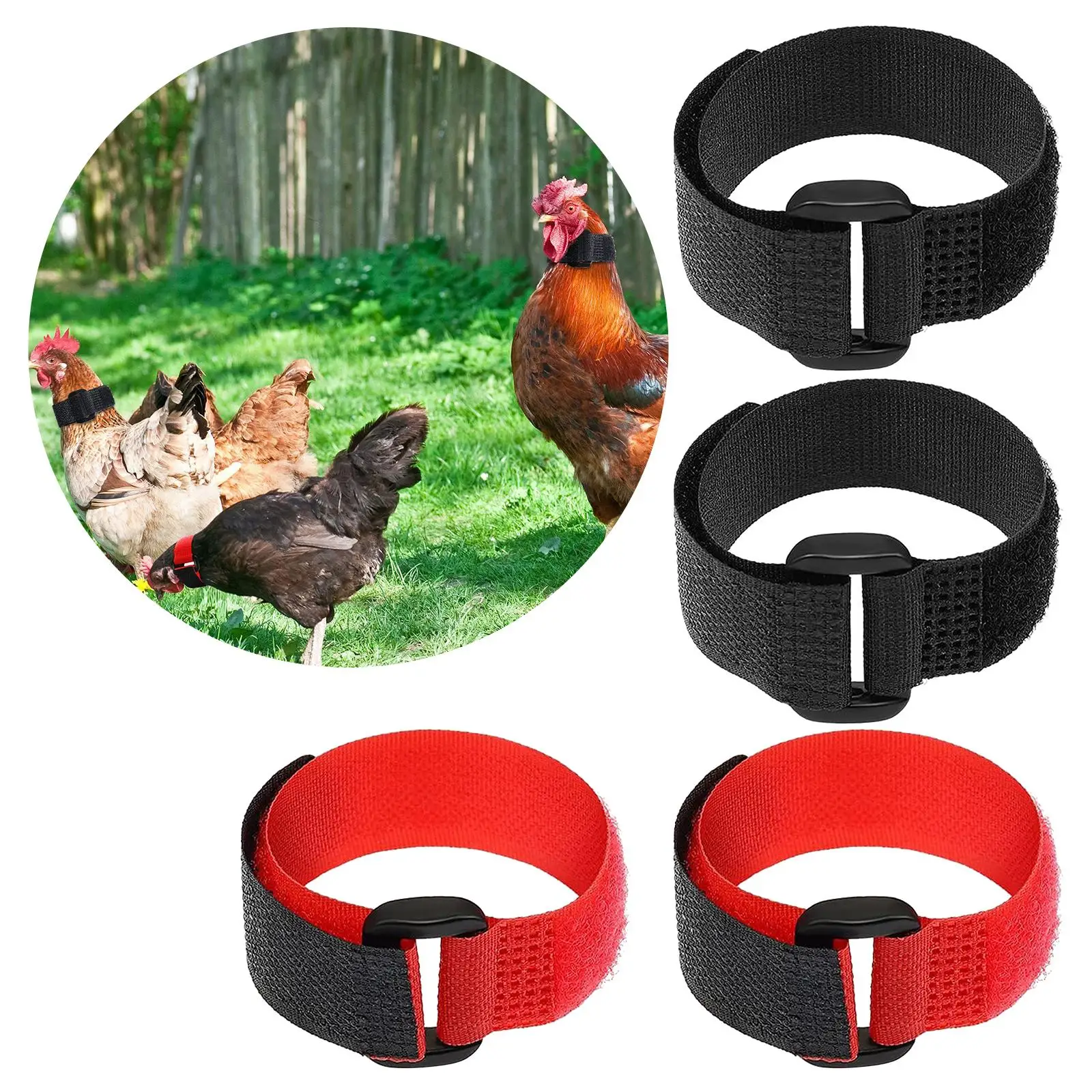Rooster Collar 4 Pieces Rooster Wide Application for Farm Poultry Kit Farm