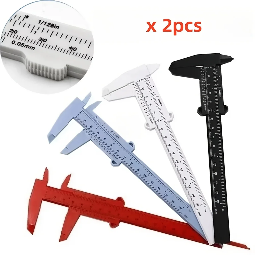2pcs Portable 150MM Plastic Eyebrow Measuring Vernier Caliper Tattoo Caliper Ruler Plastic Permanent Makeup Measurement Tools