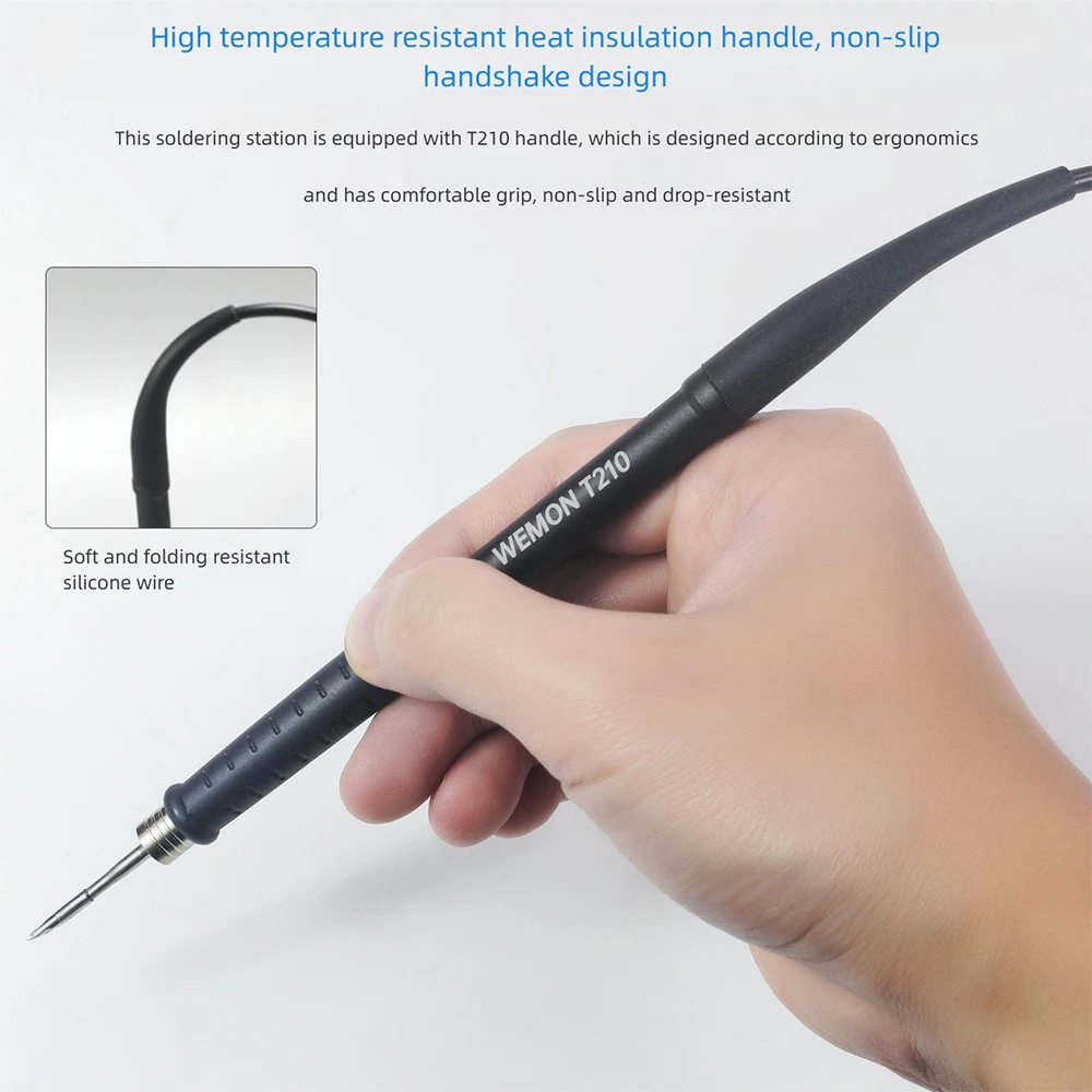 محطة لحام WEMON K21A 100-480 °   علبة ذوبان 2S قابلة للتعديل لمقبض محطة إعادة صياغة اللحام الإلكترونية الدقيقة T210