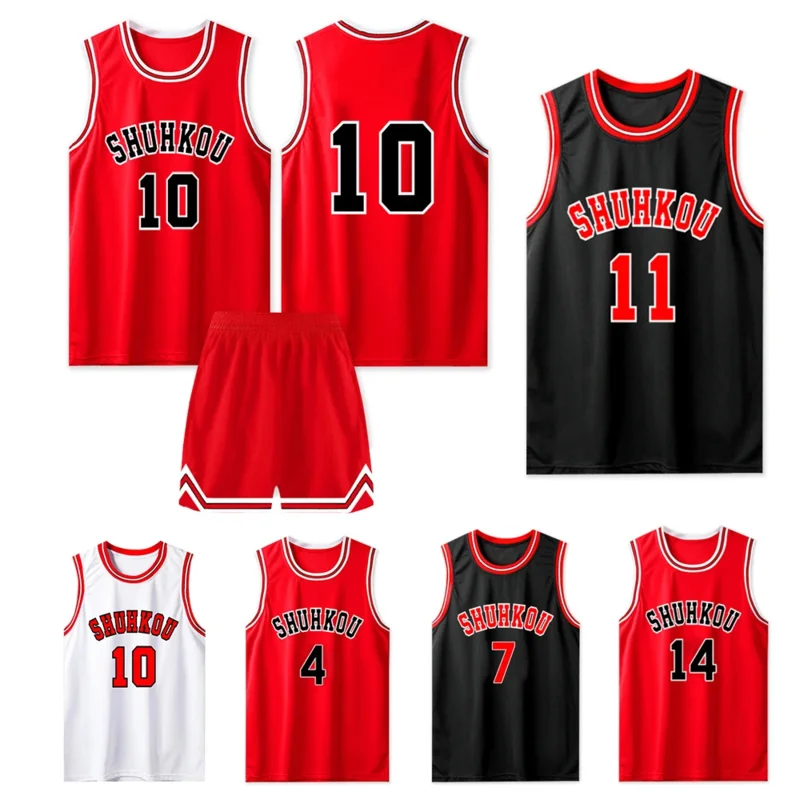 Anime Slam Dunk Jersey cosplay costume Sakura AGI Hanamichi Rukawa Kaede Akagi Takenori T-shirt shorts basketball sportswear ves