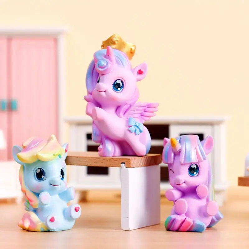 Cartoon Anime My Little Pony Series Fluttershy Pinkie Pie Twilight Sparkle Applejack Cute Model Toys Desktop Decorations Gift