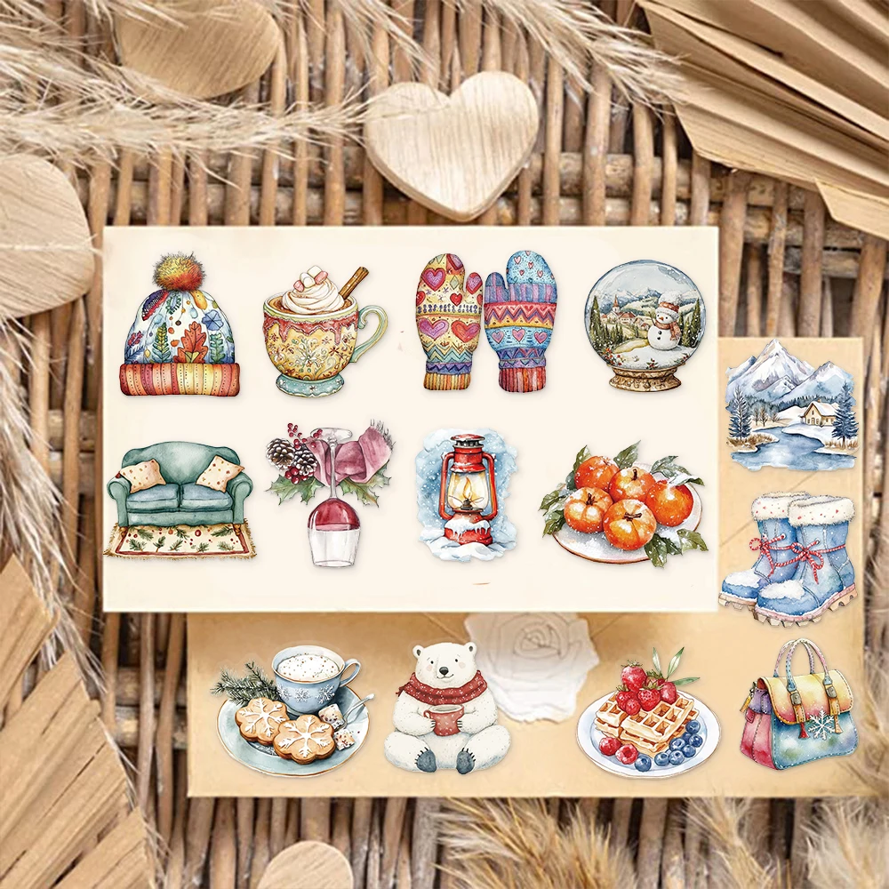 สติกเกอร์กันน้ำลายหิมะฤดูหนาว 50 ชิ้น สำหรับตกแต่งเคสมือถือ แล็ปท็อป แก้วน้ำ สเก็ตบอร์ด งาน DIY