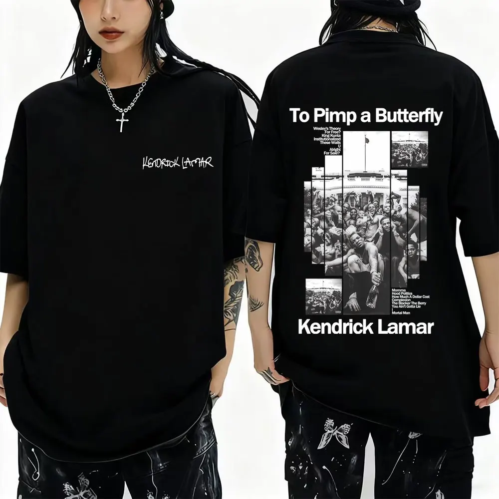 

Rapper Kendrick Lamar To Pimp A Butterfly Album Graphic T Shirt Men Women Hip Hop Fashion Vintage T-shirt Male Oversized Tshirt