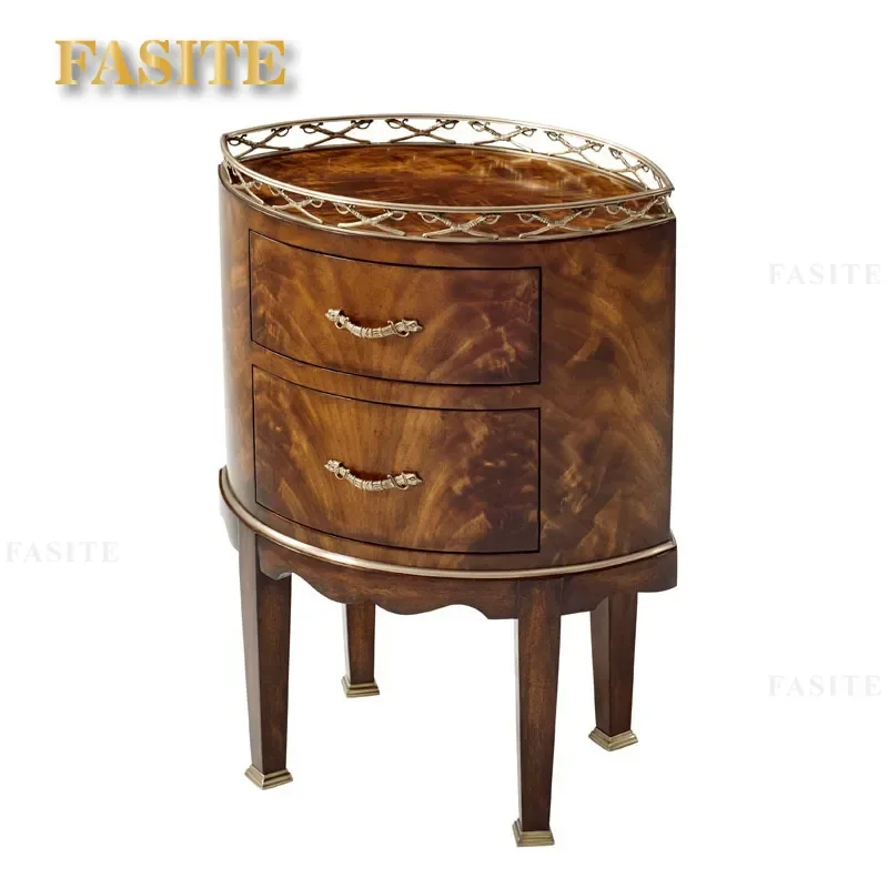 For brass edge neoclassical mahogany carved small round table villa castle paint furniture