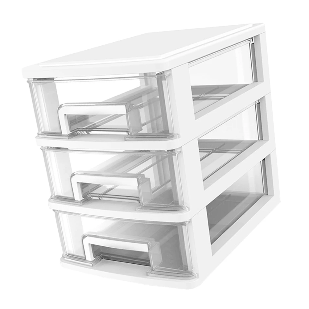 

Drawer Storage Box 3 Layer Cabinet Portable Desk Organizer Plastic Box Sundries Holder Jewelry Glasses Storage Solution