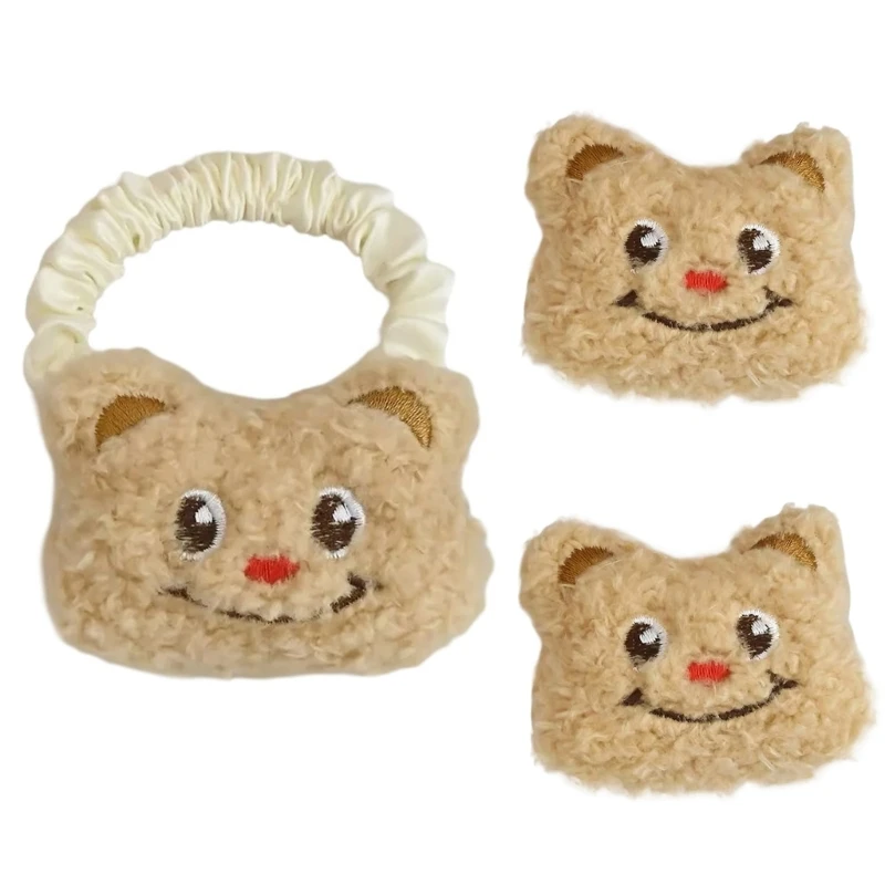 Adorkable Bear Furry Brooch Hair Tie Sweet Costume Hair Clip Headpiece Dropship