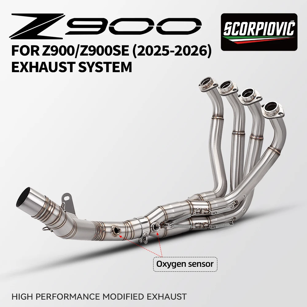 

Motorcycle 51mm Stainless Steel Front Section Exhaust Manifold Dual O2 Port Fit Z900 Z900SE 2025-2026