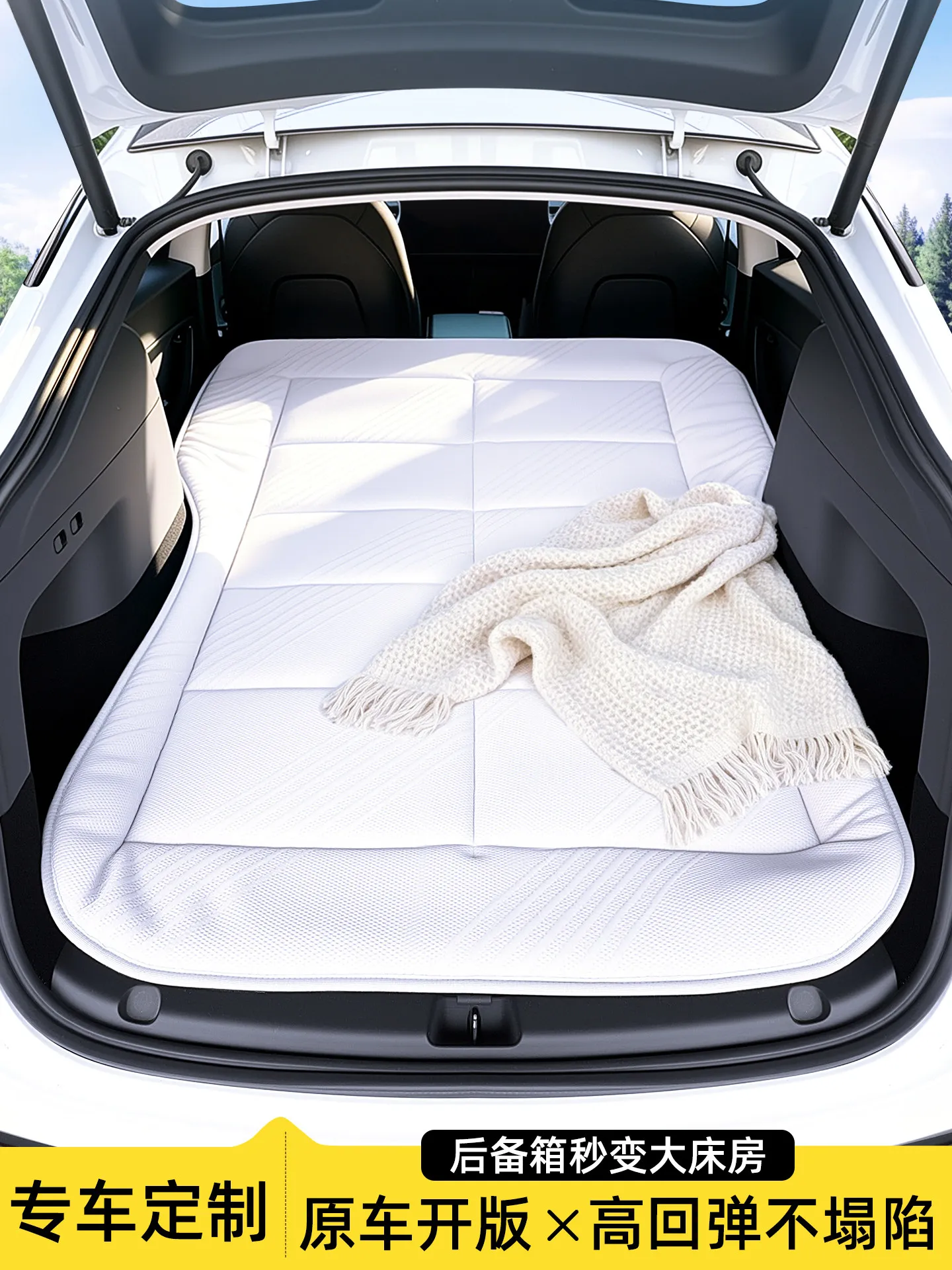 Car Camping Trunk Sleeping Pad,Slow Rebound Fiber Memory Foam Mattress for All Tesla Model 3/Y/YL,Travel Rest Car Accessories