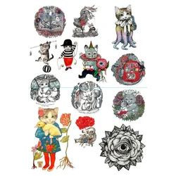 Yuko Higuchi Cute Cat Stickers Waterproof Funny Cartoon Animal Phone Case Fridge Ceramic Tile Kids Toy decoration Wall Sticker