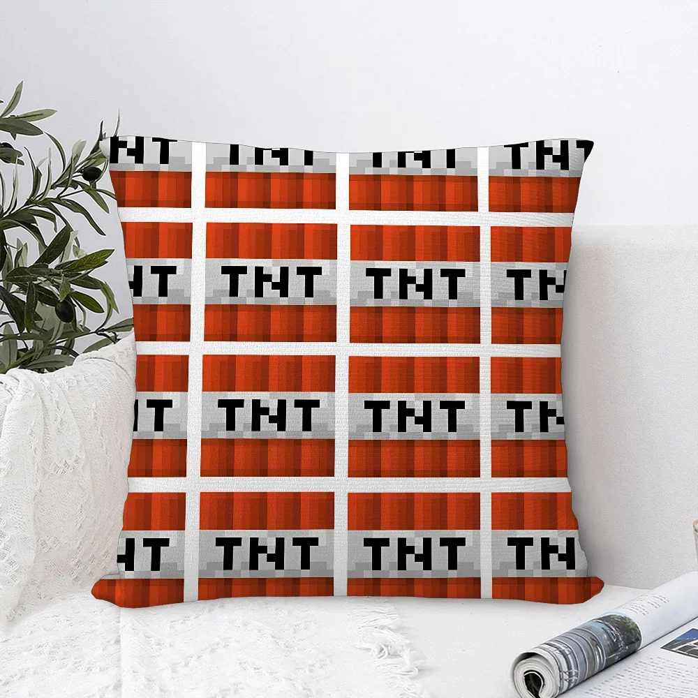 Game T-TNT Block Explosion Pillow Case Sofa Decorative Home Double-sided Print Plush Square Throw Pillow Covers Cushion Decor
