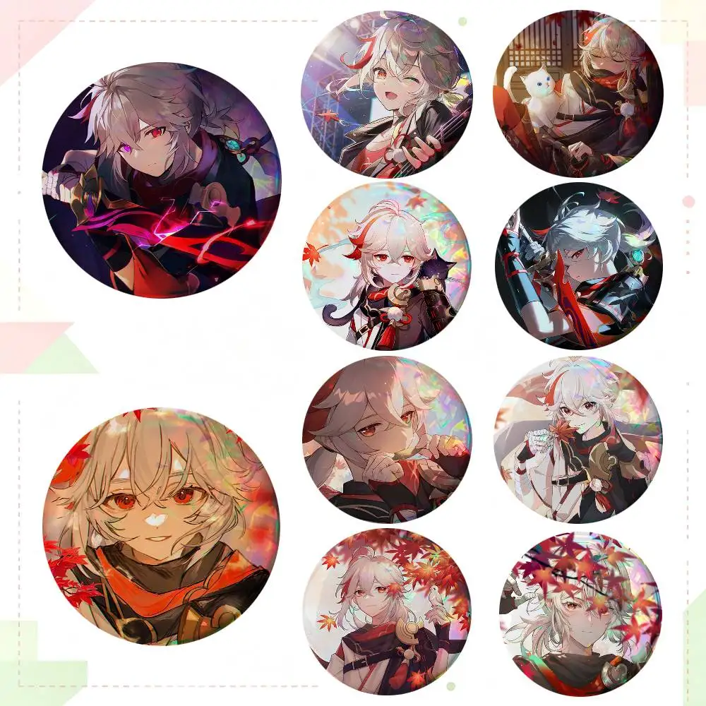 Kazuha Cat Genshin Impact Game Round Badge Creative Brooch Clothing Backpack Accessories Lapel Pin