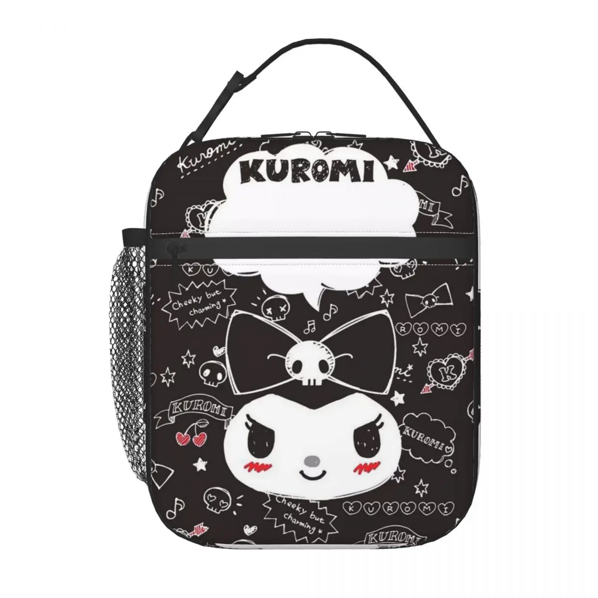 Custom Cartoon Kawaii Kuromi Insulated Lunch Bags for Camping Travel Food Waterproof Cooler Thermal Bento Box Women Children