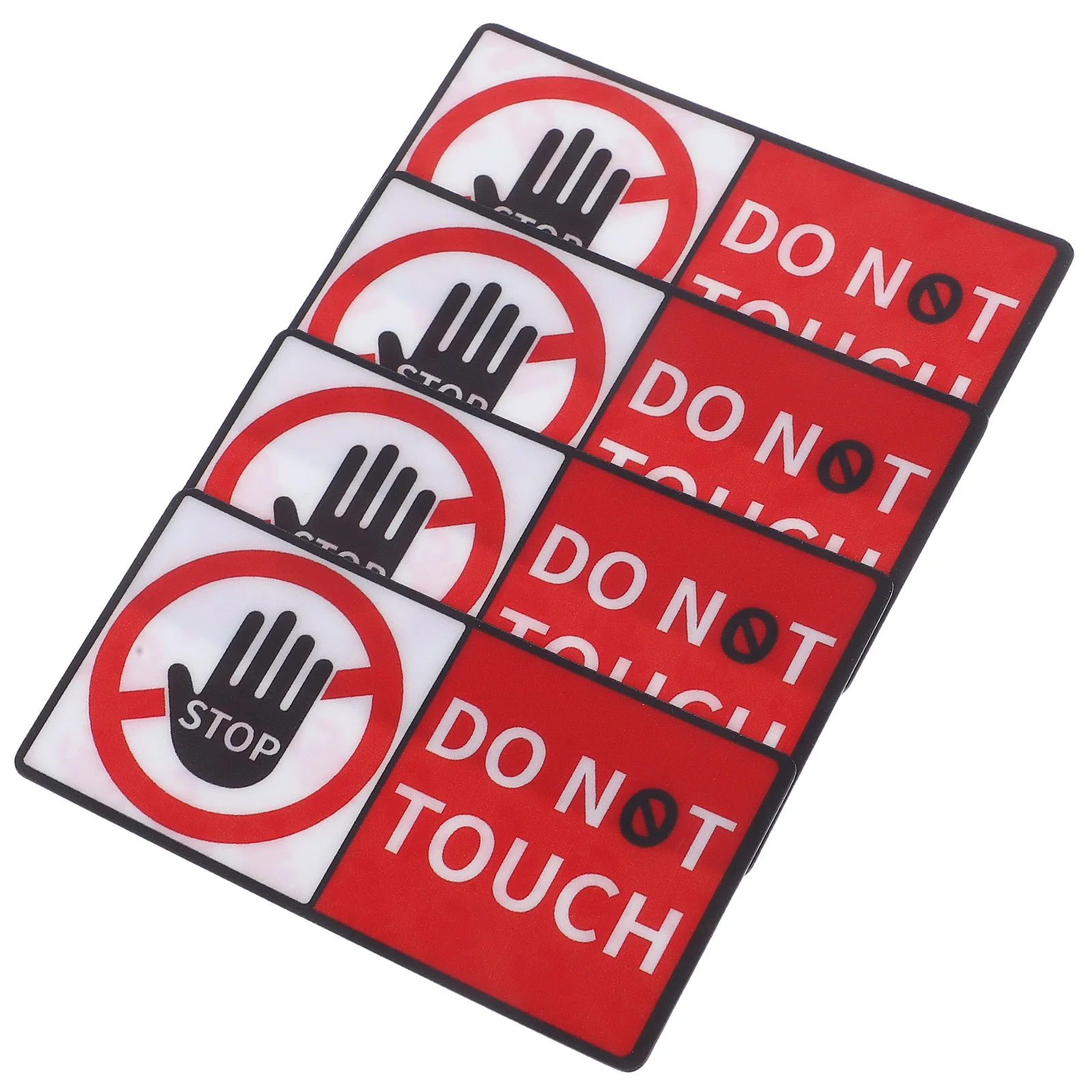 4 Sheet Do Not Touch Sticker Machine Warning Signs Vinyl Caution Safety Label Decal Traffic Sign Glass Stickers Waterproof Easy