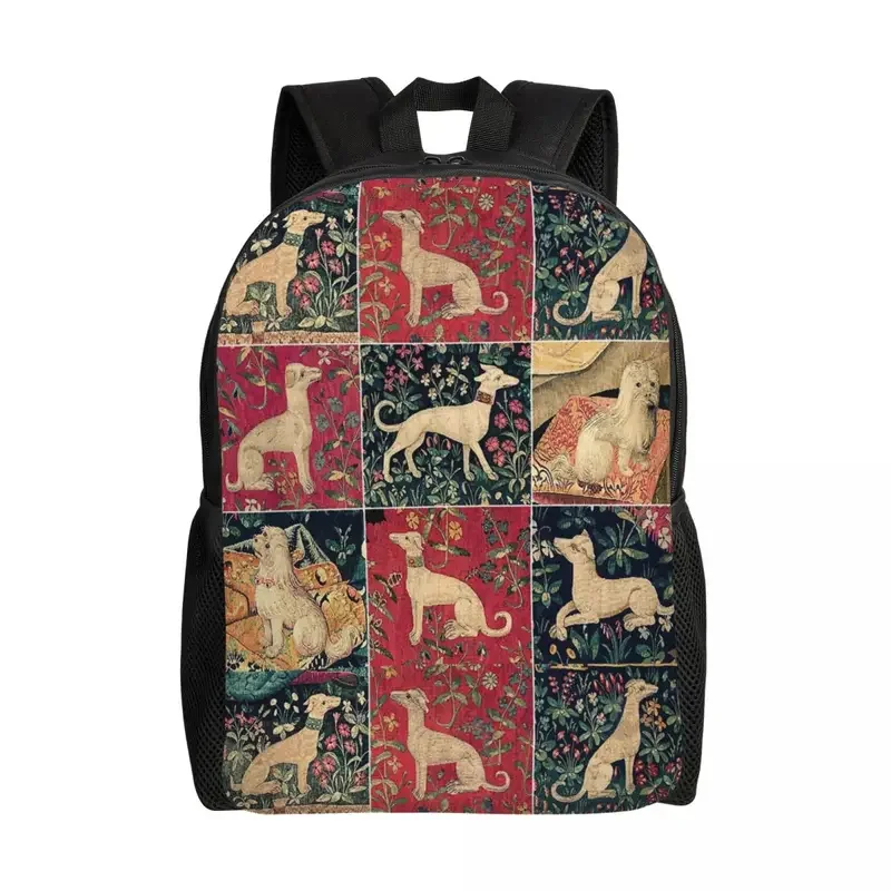 Medieval Greyhound Backpack for Men Women Water Resistant College School Whippet Sighthound Dog Bag Printing Bookbag