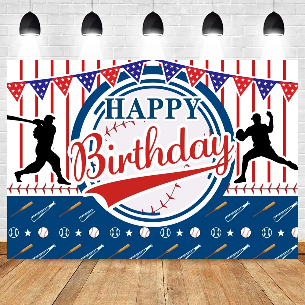เบสบอลฉากหลังเด็กทารกฝักบัวเด็กวันเกิด Party ปรับแต่งการถ่ายภาพพื้นหลังตกแต่งแบนเนอร์โปสเตอร์ Photo Studio Props