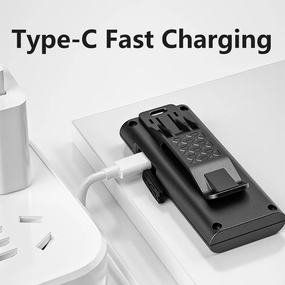 Mini COB Floodlight Flashlight Type-c Charging Back Clip Multifunctional Outdoor Running Mountaineering Lighting Portable Light