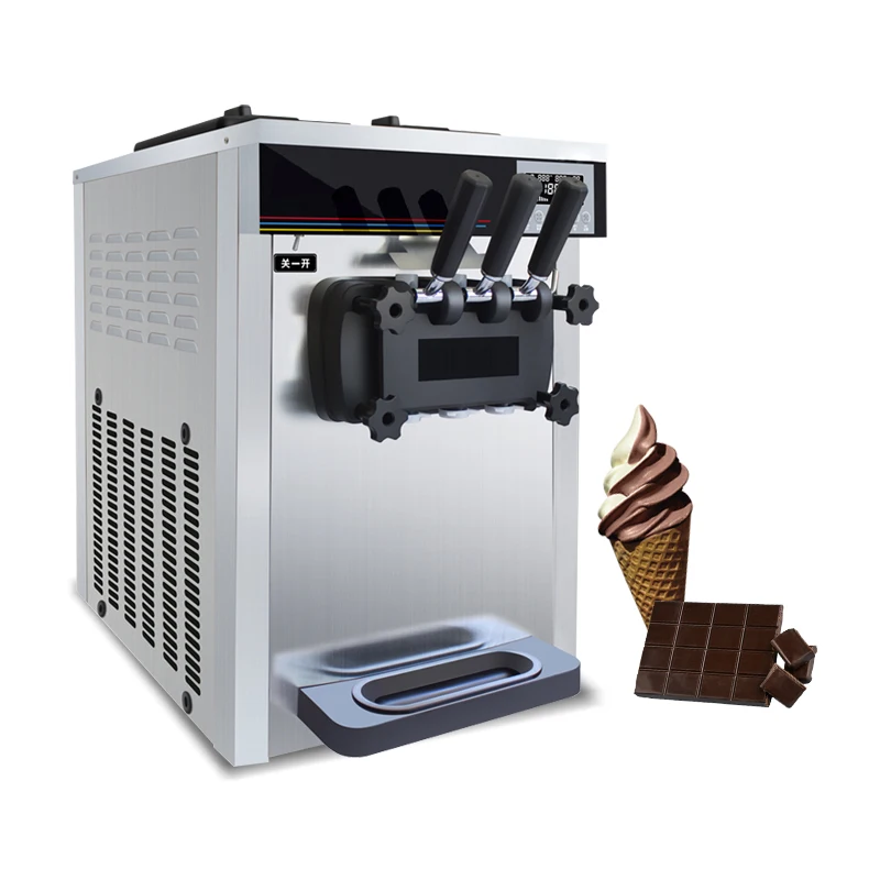 Commercial automatic ice cream machine 3 flavors soft serve ice cream machine