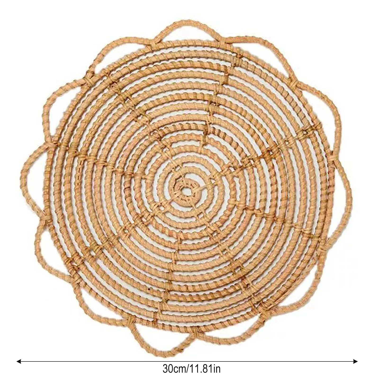 1/3pcs Handmade Round Skeleton Dining Table Heat Mats Rattan Hangable Wall Decoration Home Placement Non-slip Mats