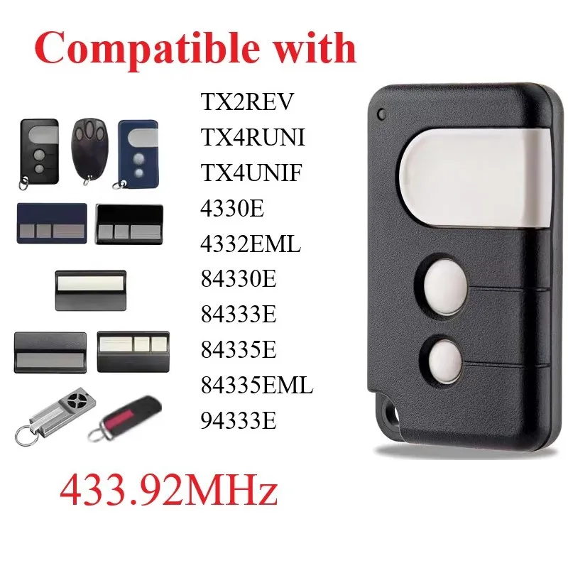 For Lift Master TX4UNIS TX4UNI TX4EVS TX2EV Remote Control 433MHz Chamber lain TX2REV TX4RUNI MERLIN E950 Garage Door Opene