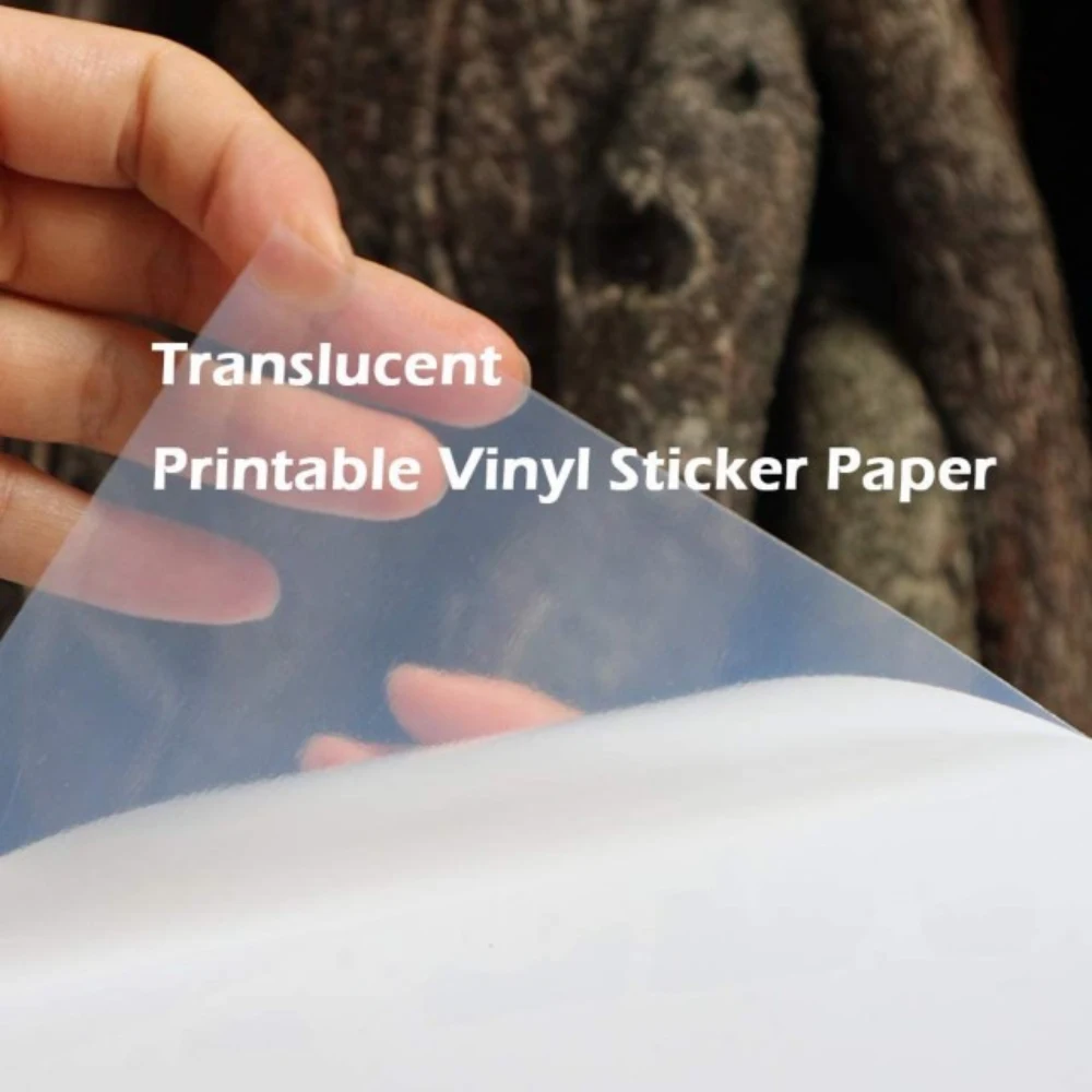10 Sheets Transparent/Translucent Waterproof Vinyl Sticker Paper Pearlescent/Matte/Golden A4 Label Sticker for Inkjet Printer