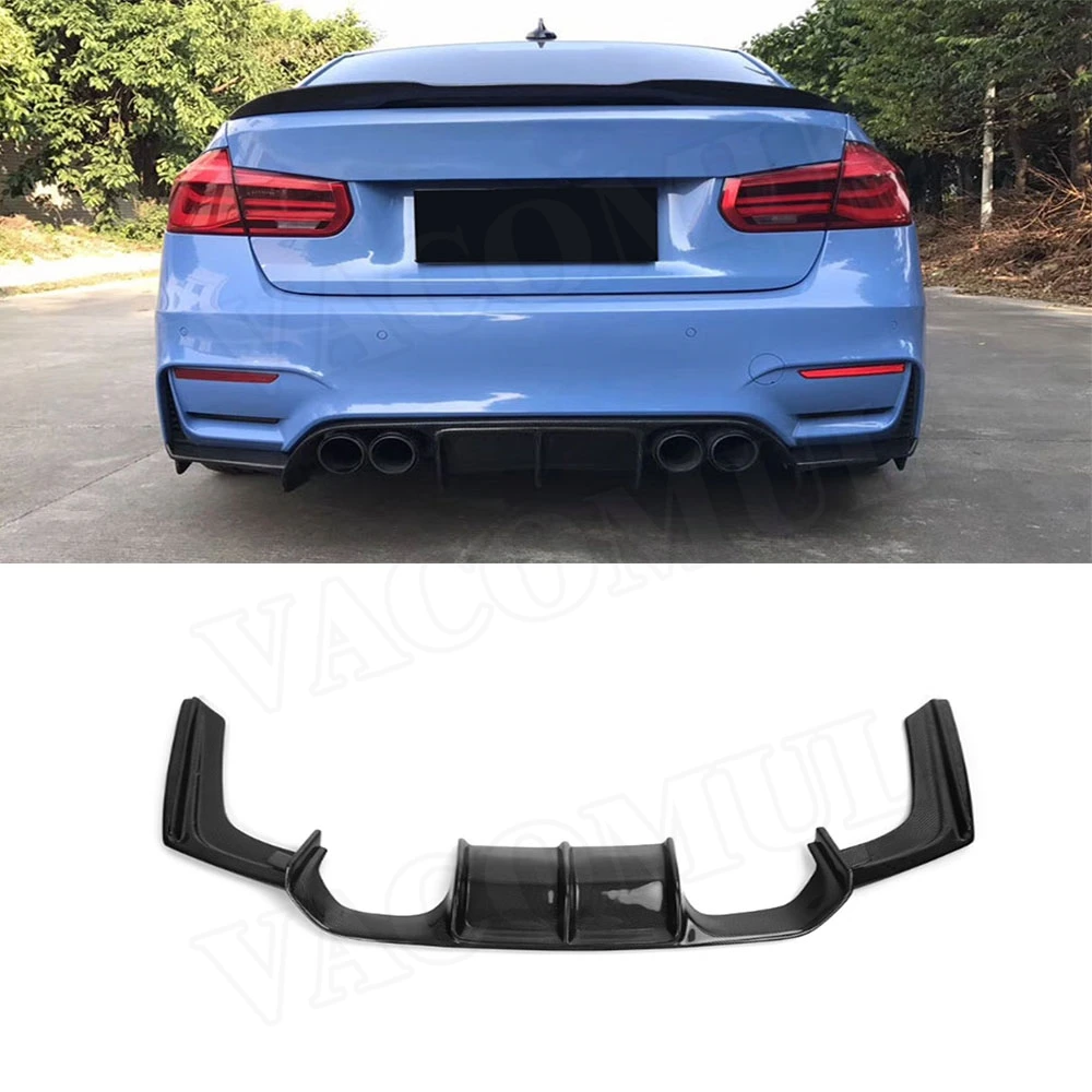 

VACOMUL 3Pcs Carbon Fiber Car Rear Bumper Lip Spoiler Rear Diffuser Lip for BMW 3 4 Series F80 M3 F82 F83 M4 2014-2017 V Style