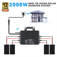 2000W Solar PV Microinverter with WiFi  Household Grid Connected Solar System Max Use for 4pcs each 400-700W Solar Panels