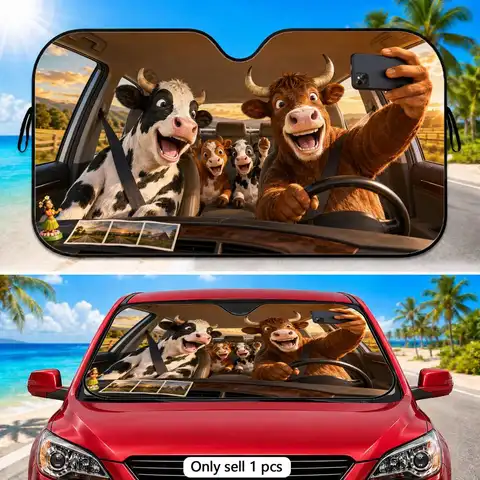 Selfie cow pair Sun Visor Car Front Window Front Window Protective Cover and Thickened Auto Sunshade Curtain