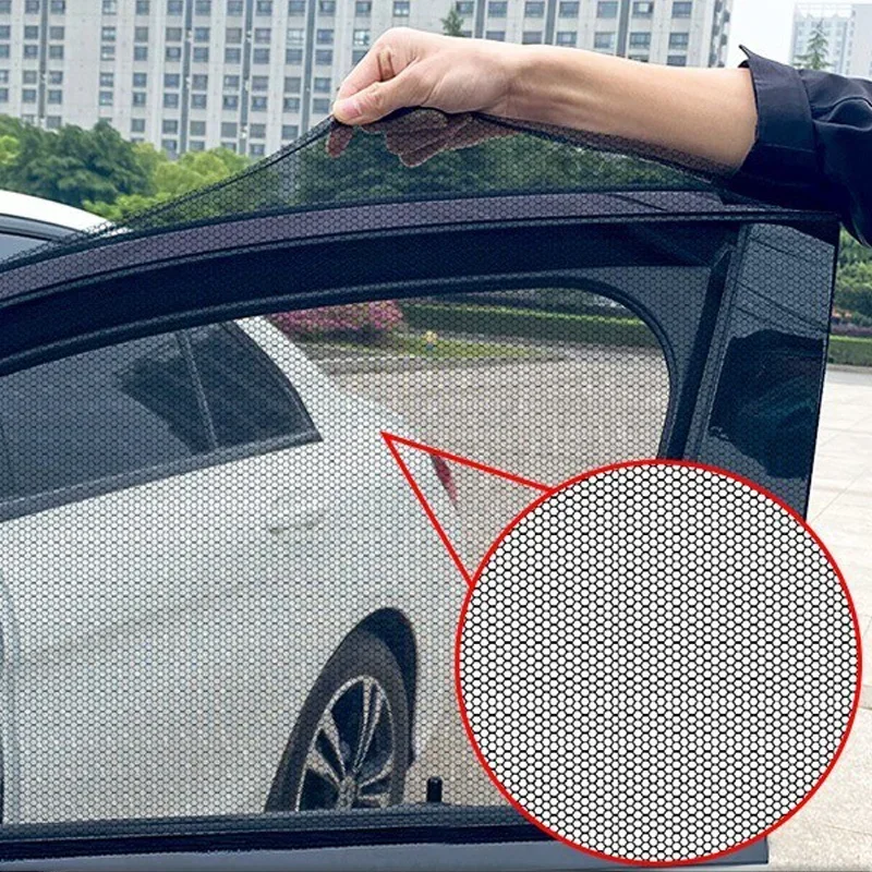2/4pcs Universal Side Window Sunshade Mesh Visor Protection Privacy Mosquito Mesh Net Curtains UV Protect Car Interior Accessori