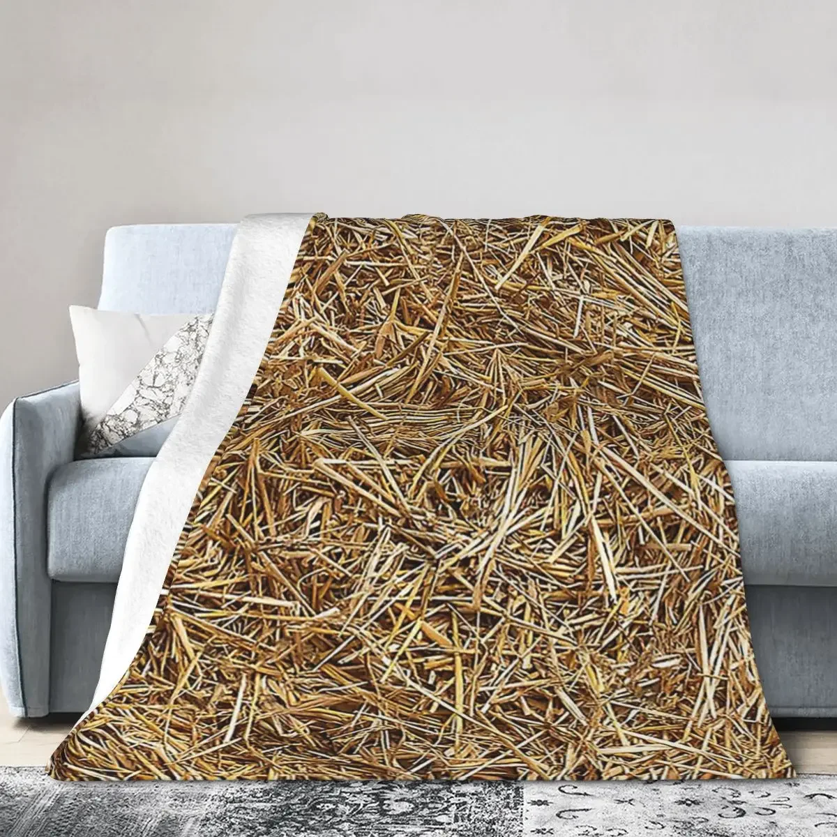 

Sunny Natural Hay, Straw Blankets Soft Warm Flannel Throw Blanket Cover for Bed Living room Picnic Travel Home Couch