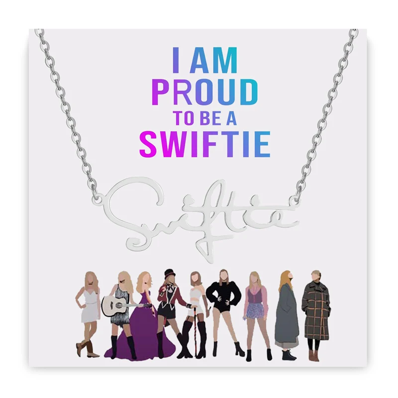 Stainless Steel Necklace Swiftie Signature Gold Plated Color Jewelry Concert Accessories Fan Girlfriend Surprised Gift
