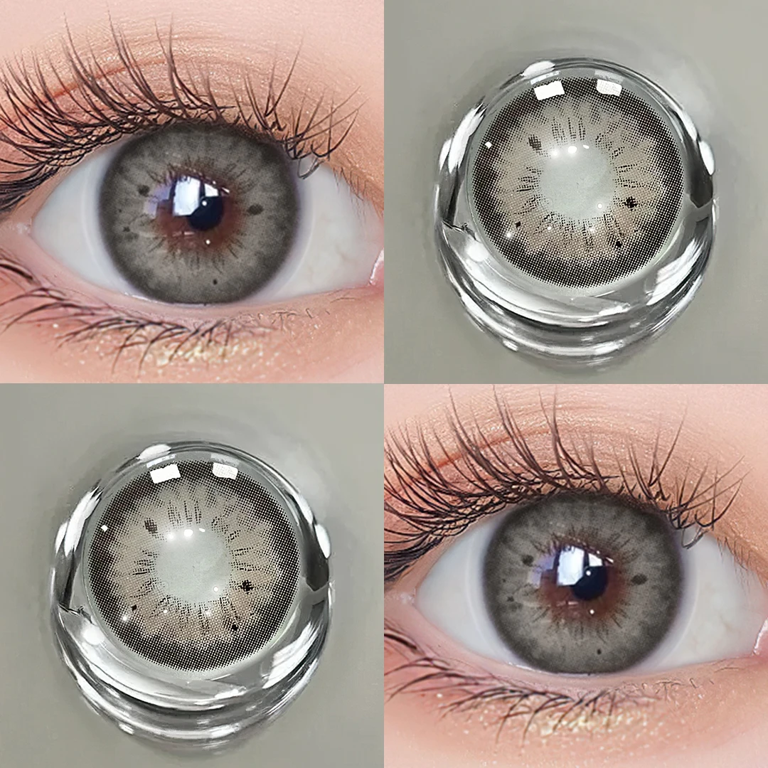 Color Contact Lenses for Eyes 1 Pair Color Lens Eyes Yearly Use Colored Pupils for Eyes Contacts CIRCLE Brown Gray Green Lenses