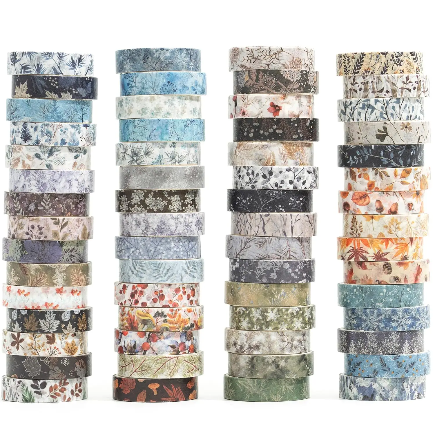 5rolls/set Winter Mountain series Flowers Washi Tape Season Flowers Leaves Decorative Snow Masking Tapes for Arts DIY A7910