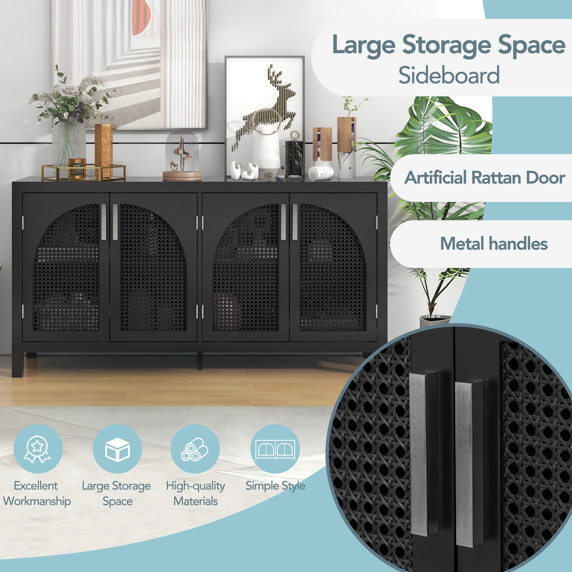 5脚の無料のお土産キャビネット、大きな収納スペース、リビングルーム、エントリー用のモダンな収納キャビネット