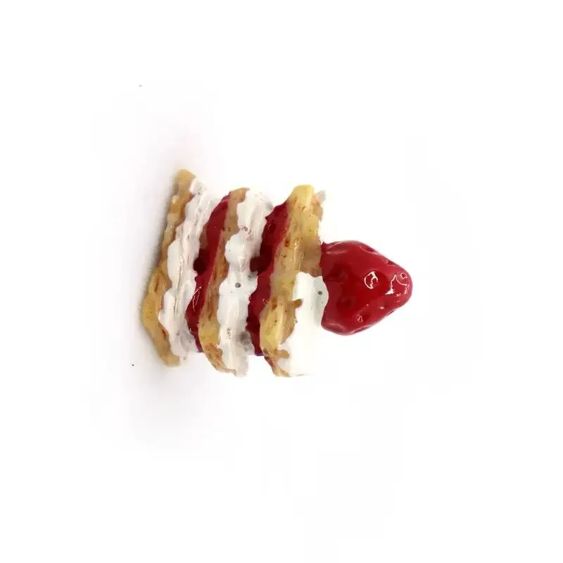 100pcs Resin Strawberry Cake Fake Food Cabochons Miniature Accessories Resin Diy Mini Scrapbook Craft Material Flatback Charms