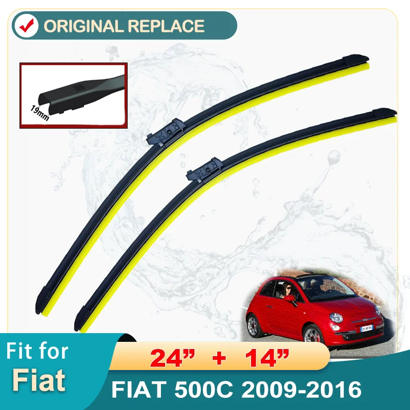 

Щетки стеклоочистителя передние для FIAT 500C 2009-2016, 24 дюйма + 14 дюймов