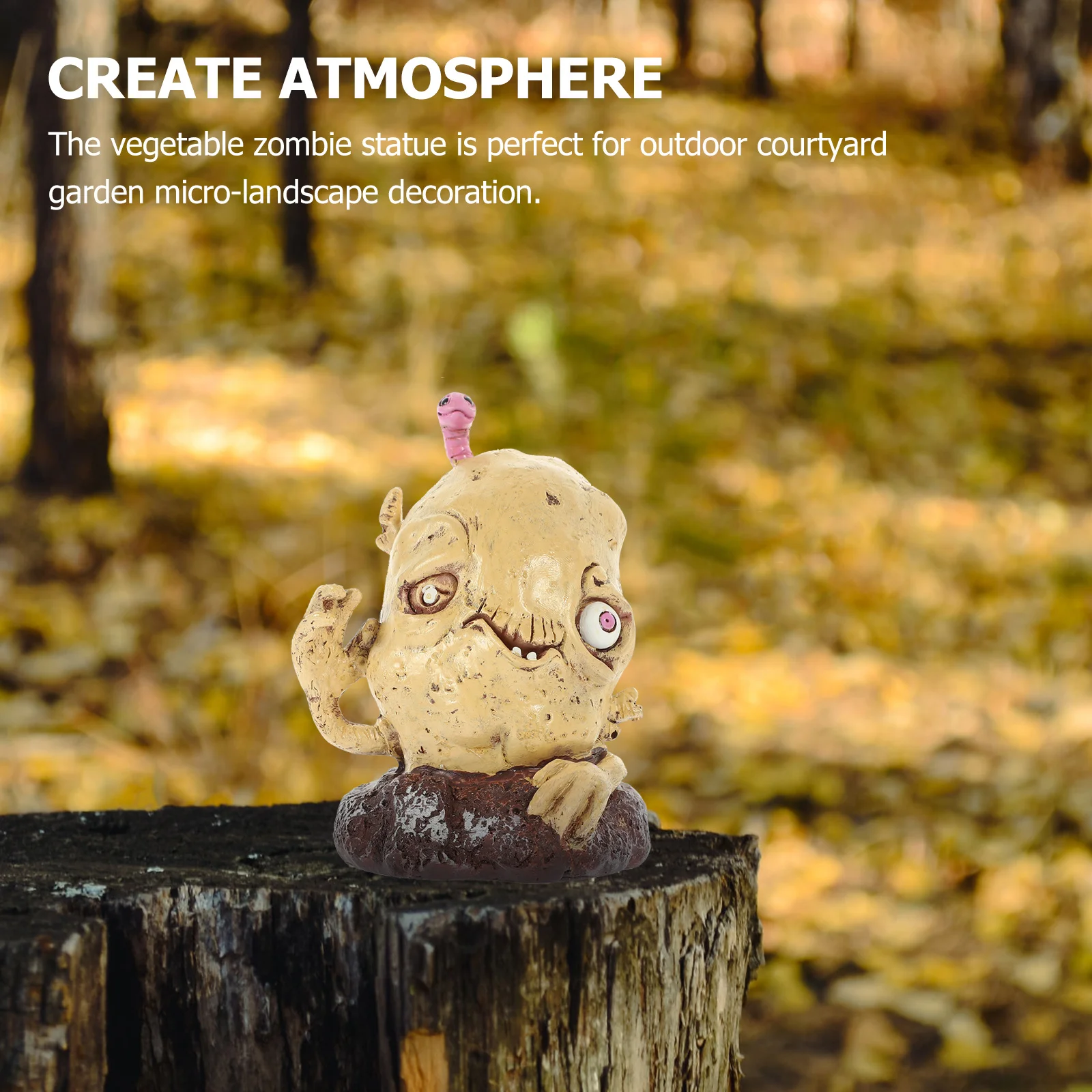 

Halloween Zombie Statue Garden Decoration Resin Made Scary Vegetable Ornament for Courtyard Lawn Micro Scene Display