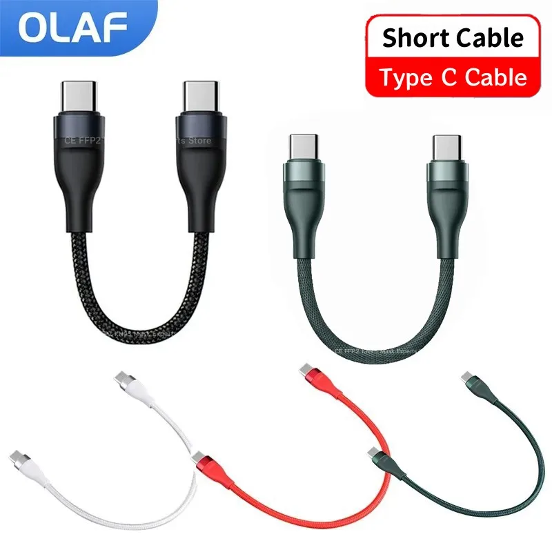 Olaf 25 см короткий USB C кабель для быстрой зарядки Type C к Type C кабель для iPhone Huawei Xiaomi внешний аккумулятор