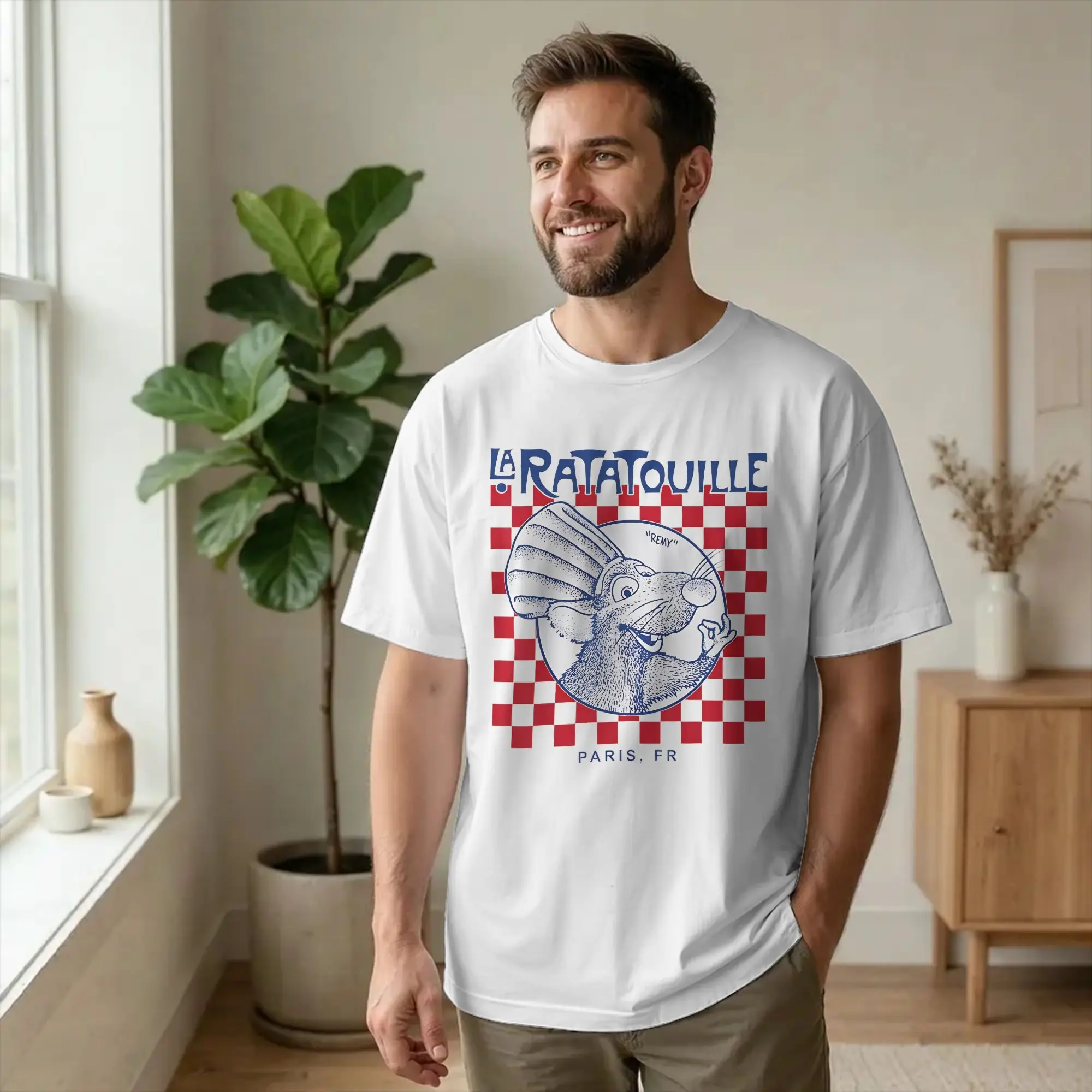 Cartoon Remy  T-Shirts for Men Women Ratatouilles Creative Cotton Tees Crewneck Short Sleeve T Shirt Plus Size Clothing