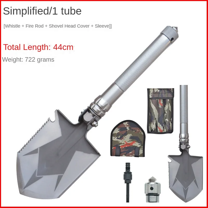 Pala da esterno multifunzionale in acciaio ad alto tenore di carbonio in metallo pala pieghevole in acciaio pala da campeggio strumento per veicoli da pesca