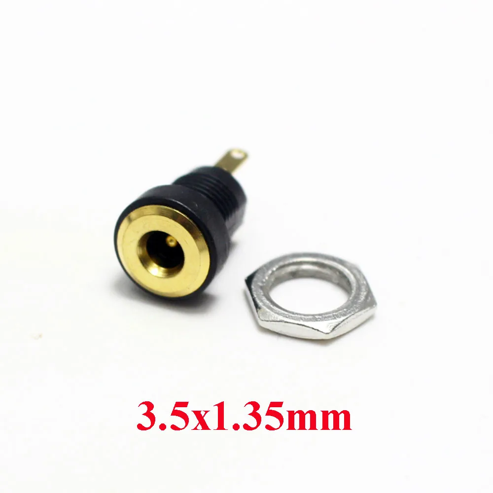 2/5pcs DC-022B Gold 3A 12v for DC Power Supply Jack Socket Female Panel Mount Connector 5.5*2.1mm 3.5*1.35 5.5*2.5 Plug Adaptor