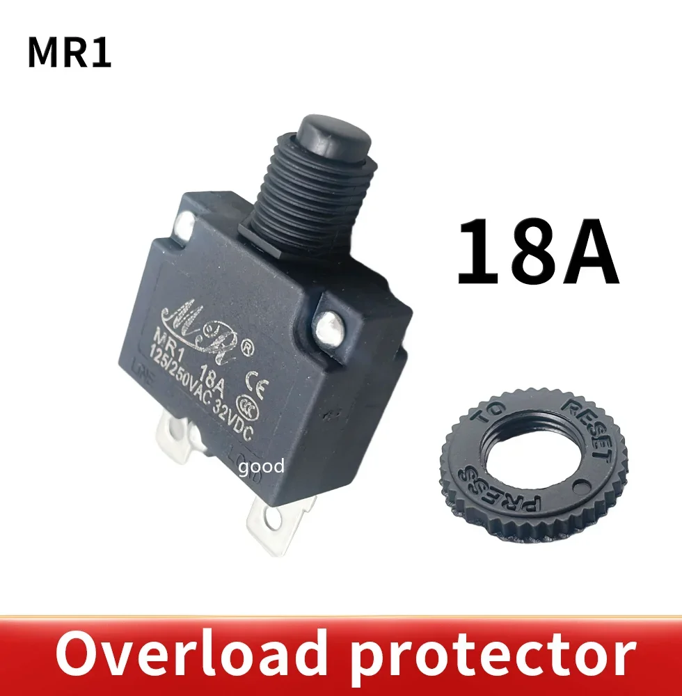 1pcs Reset thermal switch MR1 18A 125/250VAC 32VDC overload protection circuit breaker overload protector