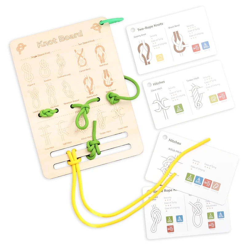 Baby Toys Montessori The baby's knot-tied wooden board toys trigger different tactile sensations when touching the little hands