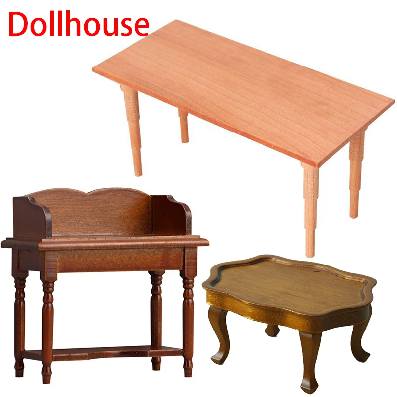 

1/12 Dollhouse Simulation Miniature Dining Table Model Doll Home Bar Table Furniture Decor Toy Dolls House Micro Scene Decor