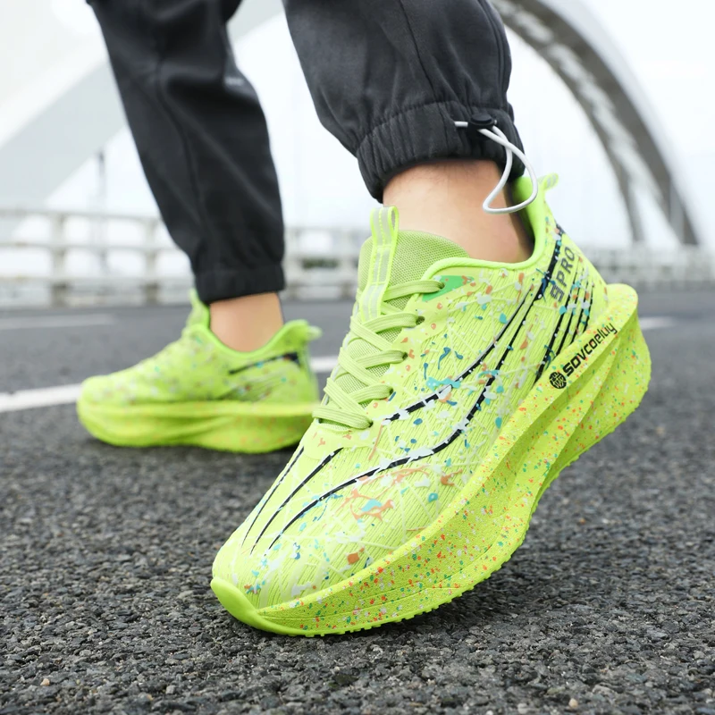 أحذية الجري الرجالية لوحة الكربون ماراثون التخصص الرياضية تنفس خفيفة الوزن المرأة مريحة عدم الانزلاق الترفيه أحذية رياضية #4