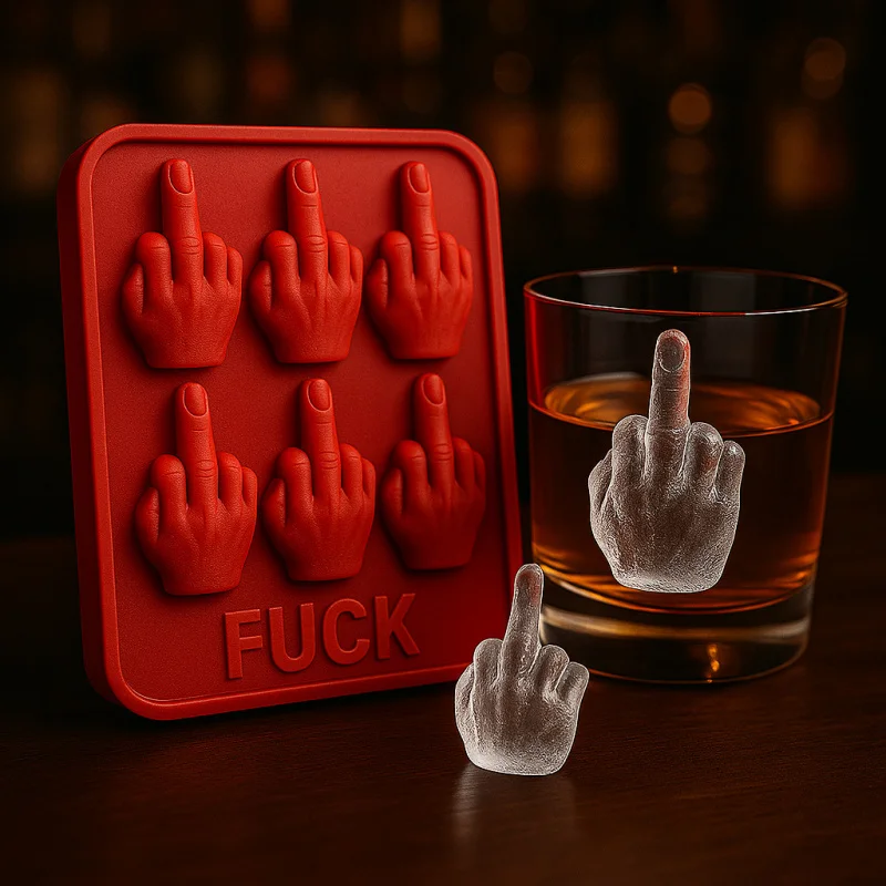 

Funny Middle Finger Ice Mold - A Unique Household Item for Making Icy Treats in the Shape of a Middle Finger.