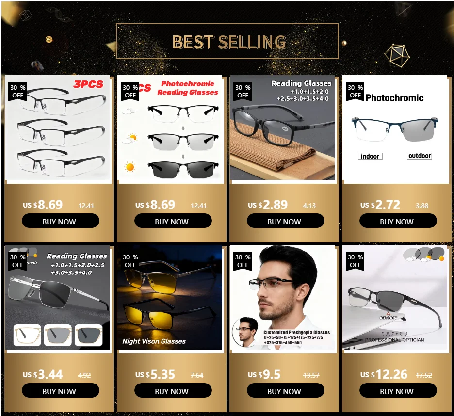 Progressive Multifokale Photochrome Lesebrille Anti-blau Licht Weit Anblick Gläser Männer Halb Rahmen Business Presbyopie Brille – Detail 1