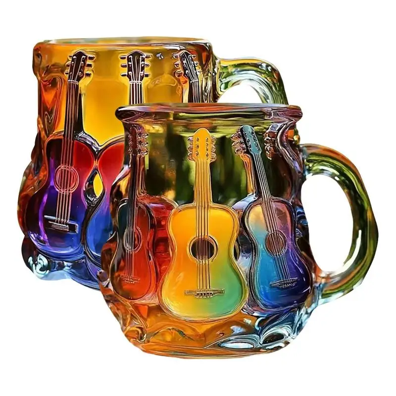 

Guitar Art Cup Корпус чашки разработанный в форме гитары и обод чашки изогнутый, чтобы соответствовать кривой губы романная музыкальная чашка