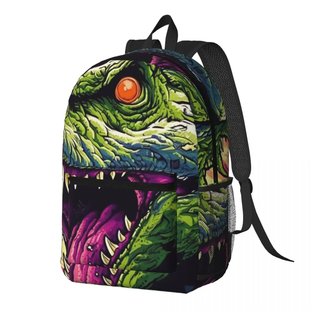 

Dinosaur Colorful Graffiti Print Backpack Daypack Large Capacity Children BookBag School Bag Shoulder Bags for Men Women